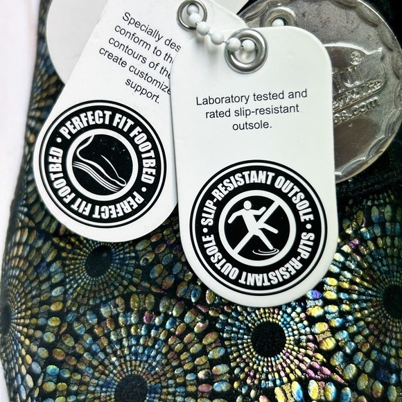 Alegria Metallic Shiny Printed Lace Up Leather Sneakers Black NWT Size 7 - Picture 10 of 13